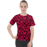 Valentines Day Hearts Pattern Love Red Women s Sport Raglan T-Shirt