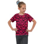 Valentines Day Hearts Pattern Love Red Kids  Mesh Piece T-Shirt