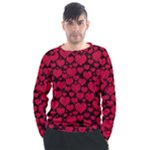 Valentines Day Hearts Pattern Love Red Men s Long Sleeve Raglan T-Shirt