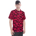 Valentines Day Hearts Pattern Love Red Men s Polo T-Shirt