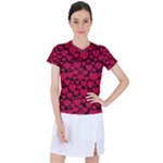 Valentines Day Hearts Pattern Love Red Women s Sports Top