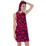 Valentines Day Hearts Pattern Love Red Racer Back Hoodie Dress