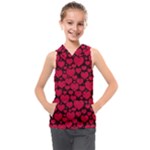 Valentines Day Hearts Pattern Love Red Kids  Sleeveless Hoodie