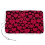 Valentines Day Hearts Pattern Love Red Pen Storage Case (S)