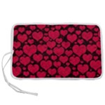 Valentines Day Hearts Pattern Love Red Pen Storage Case (L)