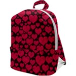 Valentines Day Hearts Pattern Love Red Zip Up Backpack