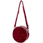 Valentines Day Hearts Pattern Love Red Crossbody Circle Bag