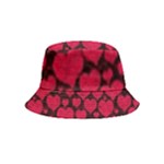 Valentines Day Hearts Pattern Love Red Bucket Hat (Kids)