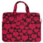 Valentines Day Hearts Pattern Love Red MacBook Pro 13  Double Pocket Laptop Bag