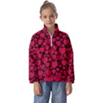 Valentines Day Hearts Pattern Love Red Kids  Half Zip Hoodie