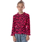 Valentines Day Hearts Pattern Love Red Kids  Frill Detail T-Shirt