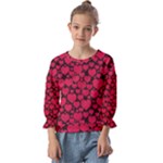 Valentines Day Hearts Pattern Love Red Kids  Cuff Sleeve Top