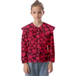 Valentines Day Hearts Pattern Love Red Kids  Peter Pan Collar Blouse