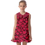 Valentines Day Hearts Pattern Love Red Kids  Pilgrim Collar Ruffle Hem Dress