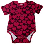 Valentines Day Hearts Pattern Love Red Baby Short Sleeve Bodysuit