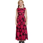 Valentines Day Hearts Pattern Love Red Kids  Satin Sleeveless Maxi Dress