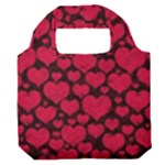 Valentines Day Hearts Pattern Love Red Premium Foldable Grocery Recycle Bag