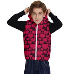 Valentines Day Hearts Pattern Love Red Kids  Stylish Hooded Puffer Vest from ArtsNow.com