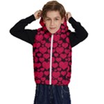 Valentines Day Hearts Pattern Love Red Kids  Stylish Hooded Puffer Vest