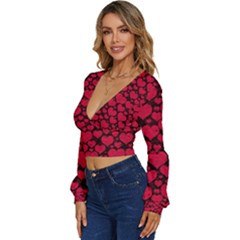 Long Sleeve Deep-V Velour Top 