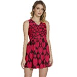 Valentines Day Hearts Pattern Love Red Sleeveless High Waist Mini Dress