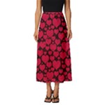 Valentines Day Hearts Pattern Love Red Classic Midi Chiffon Skirt