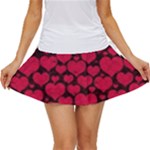 Valentines Day Hearts Pattern Love Red Women s Skort