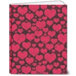 Valentines Day Hearts Pattern Love Red 8  x 10  Hardcover Notebook