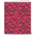 Valentines Day Hearts Pattern Love Red 8  x 10  Softcover Notebook