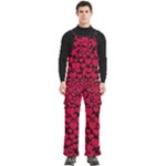 Valentines Day Hearts Pattern Love Red Men s Side Zip Front Pouch Ski And Snowboard Bib Pants	