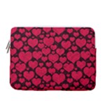 Valentines Day Hearts Pattern Love Red 13  Vertical Laptop Sleeve Case With Pocket