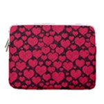 Valentines Day Hearts Pattern Love Red 14  Vertical Laptop Sleeve Case With Pocket