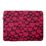 Valentines Day Hearts Pattern Love Red 15  Vertical Laptop Sleeve Case With Pocket