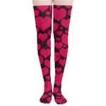 Valentines Day Hearts Pattern Love Red Thigh High Stockings