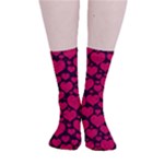 Valentines Day Hearts Pattern Love Red Smooth Crew Length Tube Socks