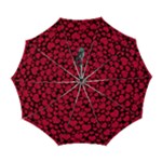 Valentines Day Hearts Pattern Love Red Automatic Folding Umbrella with Case (Large)