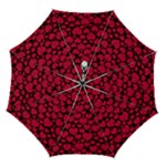 Valentines Day Hearts Pattern Love Red Automatic Folding Umbrella with Case (Medium)