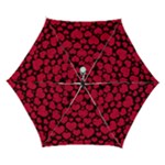 Valentines Day Hearts Pattern Love Red Automatic Folding Umbrella with Case (Small)