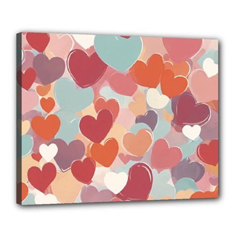 Valentines Day Hearts Romance Love Canvas 20  x 16  (Stretched) from ArtsNow.com