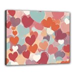 Valentines Day Hearts Romance Love Canvas 20  x 16  (Stretched)