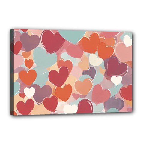 Valentines Day Hearts Romance Love Canvas 18  x 12  (Stretched) from ArtsNow.com