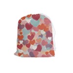 Valentines Day Hearts Romance Love Drawstring Pouch (Large)