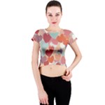 Valentines Day Hearts Romance Love Crew Neck Crop Top