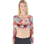 Valentines Day Hearts Romance Love Long Sleeve Crop Top