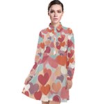 Valentines Day Hearts Romance Love Long Sleeve Chiffon Shirt Dress