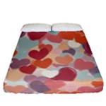 Valentines Day Hearts Romance Love Fitted Sheet (Queen Size)