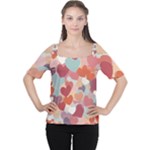 Valentines Day Hearts Romance Love Cutout Shoulder T-Shirt