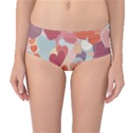 Valentines Day Hearts Romance Love Mid-Waist Bikini Bottoms