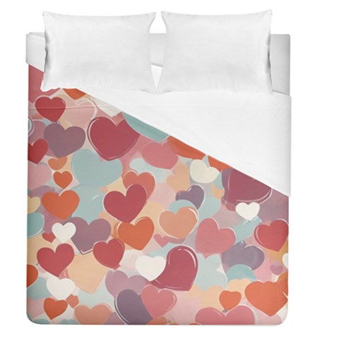 Valentines Day Hearts Romance Love Duvet Cover (Queen Size) from ArtsNow.com