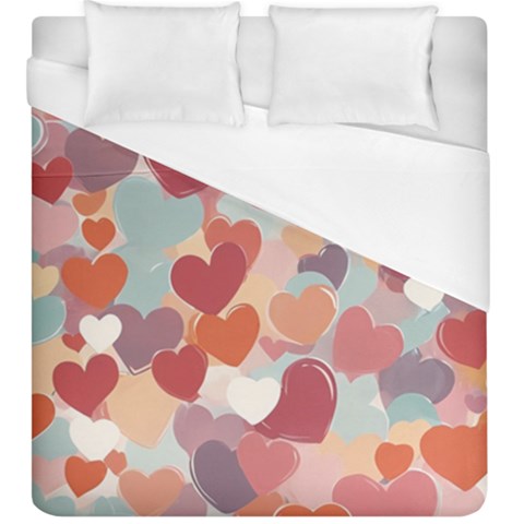 Valentines Day Hearts Romance Love Duvet Cover (King Size) from ArtsNow.com